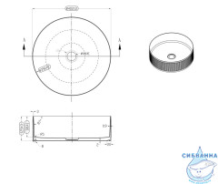 Раковина накладная ABBER Wasser Kreis AF2411MB черная матовая