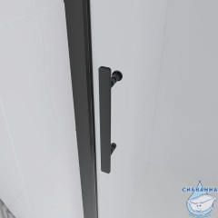 Дверь в нишу Veconi Эво 120 профиль графит, стекло прозрачное E4-GR-120-01-C9