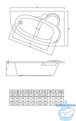 Акриловая ванна C-BATH Atlant 150x100 R с каркасом