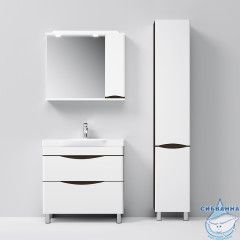 Шкаф пенал напольный Am.Pm Like 35 R венге/белый глянец M80CSR0356VF