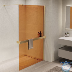 Walk-in Vincea Walk In HS 100 профиль брашированное золото, стекло янтарь VSW-1HR100GSG