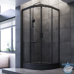 Душевое ограждение Am.Pm Gem W90G-401-090BT 90x90 профиль черный, стекло прозрачное (без поддона)