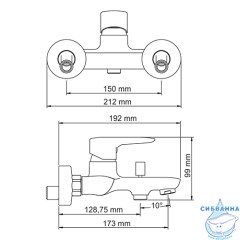 Смеситель для ванны WasserKRAFT Vils 5601 с душевым гарнитуром (хром)