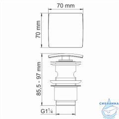 Донный клапан для раковины Wasserkraft A167 (оружейная сталь)