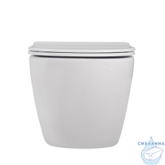 Унитаз подвесной безободковый Abber Bequem AC1100MW с сиденьем Soft Close (микролифт) (белый матовый)