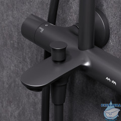 Душевая система AM.PM Like 220 1 режим F0780522 (чёрный матовый)