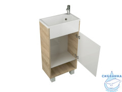 Тумба напольная 1Marka Lira 40Н с раковиной Lira 40 дуб сонома R