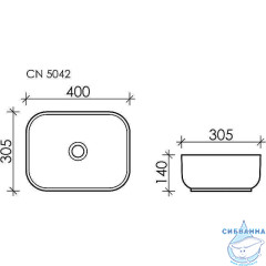  Раковина на столешницу 40 см Ceramicanova Element CN5042