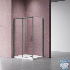 Душевое ограждение Vincea Dice 140x80 профиль вороненая сталь, стекло прозрачное VSR-4D8014CLGM