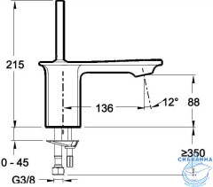 Смеситель для раковины Jacob Delafon Stance E14760-CP (с донным клапаном)