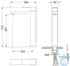 Смеситель для раковины Timo Selene 3011/17F (золото матовое)