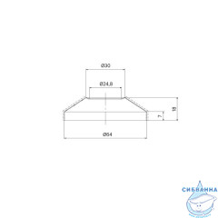 Отражатель для смесителя, конус, хром, D-64, h-18, 2 шт, IDDIS, 982R18C0SM