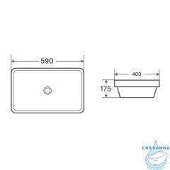 Раковина полувстраиваемая 59 см Calypso CS11306