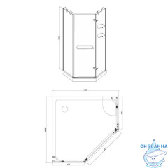 Душевое ограждение Azario Montreal 100x100 профиль золото, стекло прозрачное AZ-NWG3231 1000 R GOLD (без поддона)