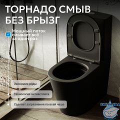 Унитаз напольный Abber Bequem AC1112TMB  с бачком и сиденьем Soft Close (микролифт)