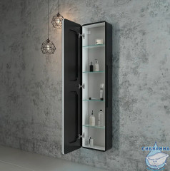 Шкаф-пенал подвесной Calypso Eltoro black LED 37 МВК112