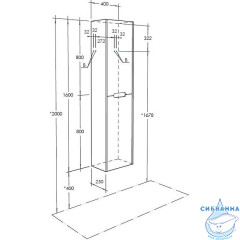 Шкаф-колонна Акватон Оливия 40 серый/дуб ойстер 1A254603OLVG0