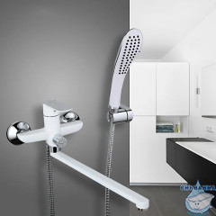 Смеситель для ванны G2248 с аксессуарами (хром/белый)