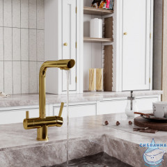 Смеситель для кухни Wasserkraft A8377 (золото)