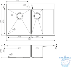 Кухонная мойка Omoikiri Akisame 78-2-IN-R 4973063