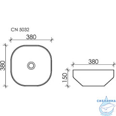  Раковина на столешницу 38 см Ceramicanova Element CN5032