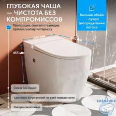 Унитаз приставной импульсный Abber Bequem AC1115P с сиденьем Soft Close (микролифт) (белый)