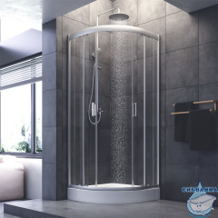 Душевое ограждение AM.PM Gem 80x80 W90G-401-080WT профиль хром , стекло прозрачное (без поддона)