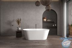 Ванна из искусственного камня ABBER Stein 160x70 AS9626 белая матовая