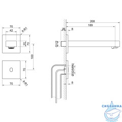 Встраиваемый смеситель для раковины Timo Selene 2073/03SM (черный матовый)
