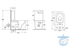 Унитаз напольный безободковый Aquanet Cube 240208 с бачком и сиденьем Soft Close (микролифт) 