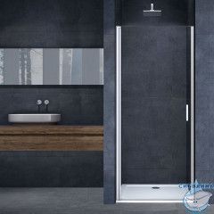 Дверь в нишу Vincea Альфа 75 профиль хром, стекло прозрачное VDP-3AL750CL