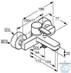 Смеситель для ванны Kludi Zenta 386700575