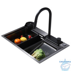Кухонная мойка ABBER Wasser Kreis 68 см AF2194B черный матовый
