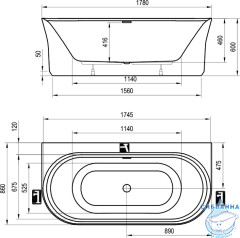 Акриловая ванна Ravak Ypsilon 178x86 XC00100028
