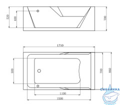 Акриловая ванна Gemy G9066 II K L 171х86 с гидромассажем