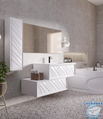 Тумба 1Marka Glace 100П с раковиной Персона белый глянцевый