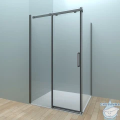 Душевое ограждение Veconi Ровиго 120x80 профиль черный, стекло прозрачное RV070B-12080-01-C4 (без поддона)
