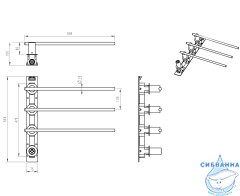 Полотенцесушитель электрический  Wonzon&Woghand Dortmund 56х58 WW-A363-MB (с возможностью скрытого подключения, подключение универсальное) (черный матовый)