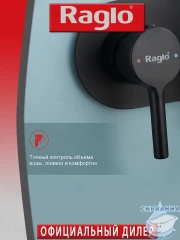 Встраиваемый смеситель Raglo R20.52.06 с гигиеническим душем (черный)