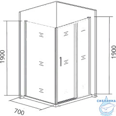 Боковая стенка Bas Cofe SP-70-C-CH профиль хром, стекло прозраное