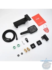 Смеситель для ванны Raglo R01.30.06 с душевым гарнитуром (черный)