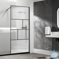 Walk-in Vincea Walk In HS 90 профиль вороненая сталь, стекло прозрачное/рифленое VSW-1HC900CFGM