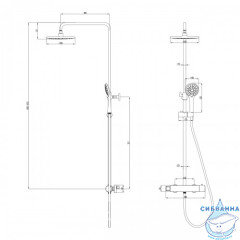 Душевая система Lemark Bronx 230 1 режим LM3770GM (графит)