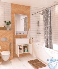 Тумба подвесная с раковиной 1Марка Mira 60П (2 дверки) белый глянец