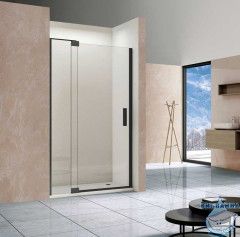 Дверь в нишу Vincea Extra 100-110 профиль черный, стекло прозрачное VDP-1E1011CLB