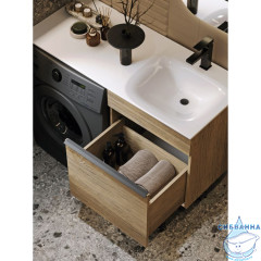 Тумба подвесная Aqwella Terra 54 дуб балтийский с раковиной Forma 115 R