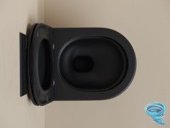 Унитаз подвесной безободковый Ceramicanova UP Rimless CN4007MB с сиденьем быстросъемным Soft Close (микролифт)