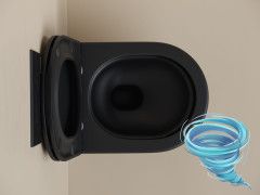 Унитаз подвесной безободковый Ceramicanova UP Rimless CN4007MB с сиденьем быстросъемным Soft Close (микролифт)