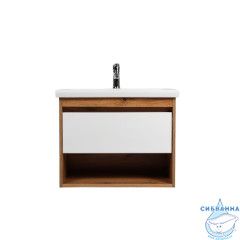 Тумба Viant Бостон 60П с раковиной Como 60 дуб вотан/белый