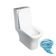 Унитаз напольный безободковый со смывом торнадо Calypso CS4852UQ-OK с бачком и сиденьем Soft Close (микролифт)